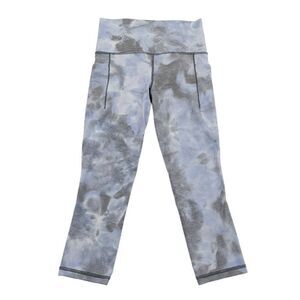 Athleta Capri Leggings Juniors XS Blue Tie Dye Striped Running Activewear